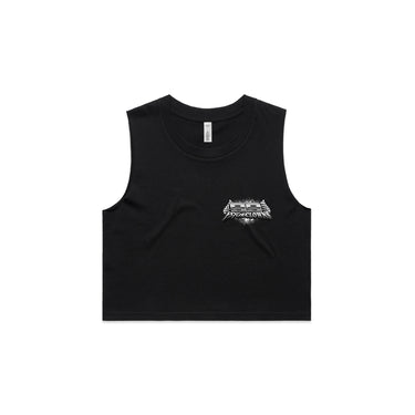 99 Psycho Clowns Black Print Ladies Crop Tank